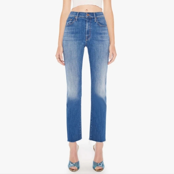 MOTHER The Insider Flood Fray Jeans in We Got The Beat - Picture 1 of 11